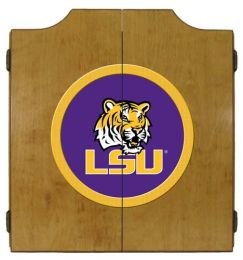 Louisiana State University Dart Cabinet (Finish: Oak Finish)