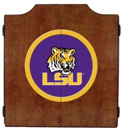 Louisiana State University Dart Cabinet (Finish: Pecan Finish)