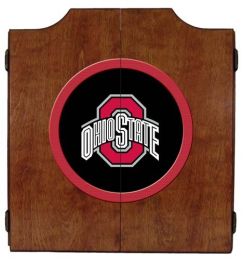 Ohio State Dart Cabinet (Finish: Pecan Finish)