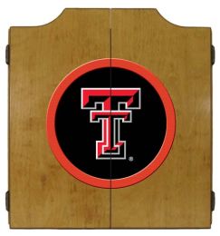 Texas Tech Dart Cabinet (Finish: Oak Finish)