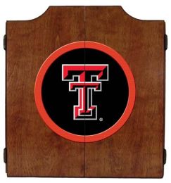 Texas Tech Dart Cabinet (Finish: Pecan Finish)