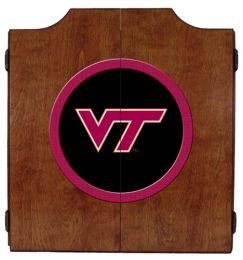 Virginia Tech Dart Cabinet (Finish: Pecan Finish)